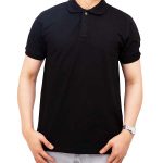 SANTHOME BLACK POLO T SHIRT<br>تي شيرت بولو أسود - Image 2