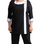 HMU BLACK WITH WITE PIPING <br> زي HMU باللون الأسود بحواف بيضاء