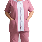 HMU PINK WITH WHITE PIPING    <br> زي HMU باللون الوردي بحواف بيضاء