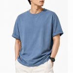 BLUE GREY ROUND NECK T SHIRTS 100% COTTON