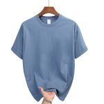 BLUE GREY ROUND NECK T SHIRTS 100% COTTON - Image 2