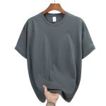 DARK GREY ROUND NECK T SHIRTS 100% COTTON - Image 2
