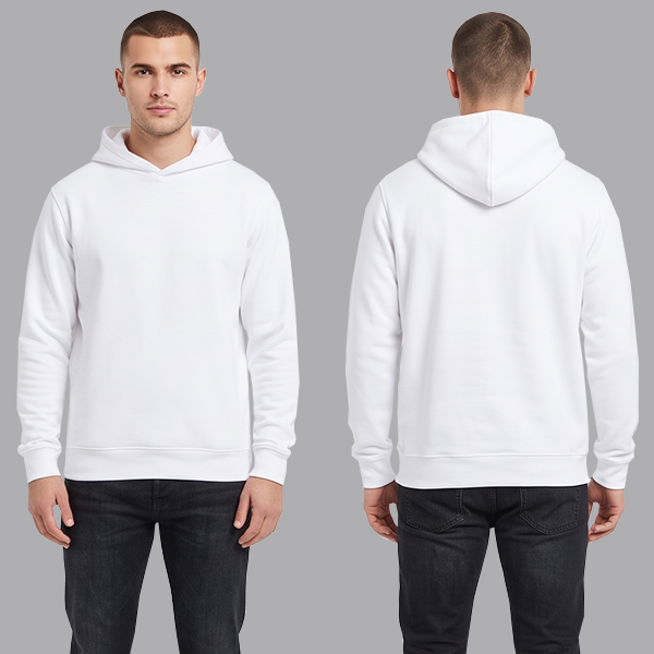 WHITE HOODIE PREMIUM QUALITY 380GSM